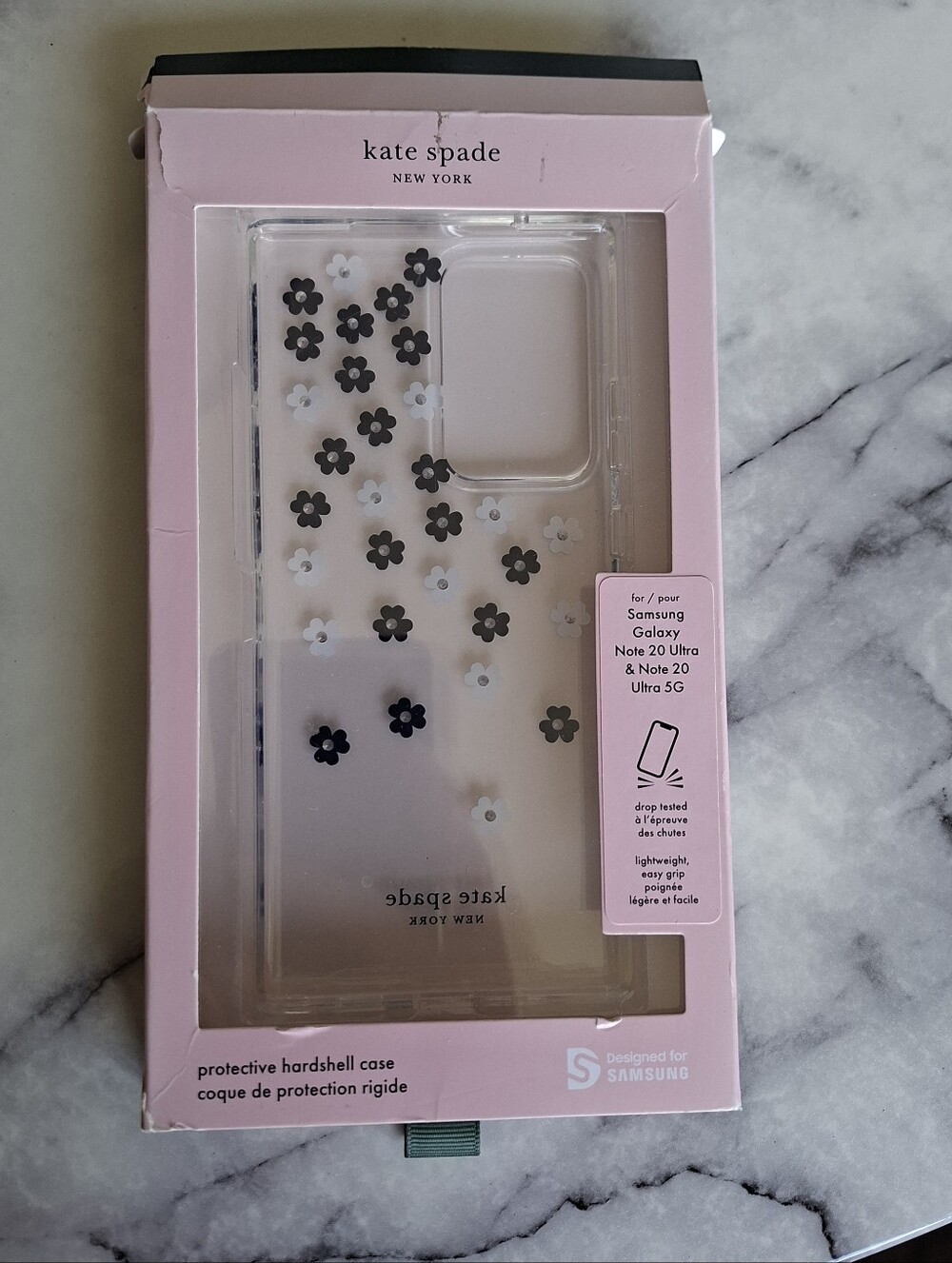 Kate Spade Note 20 Ultra Case Black White Flowers NWT